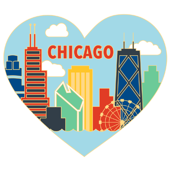 Chicago Skyline Heart Sticker