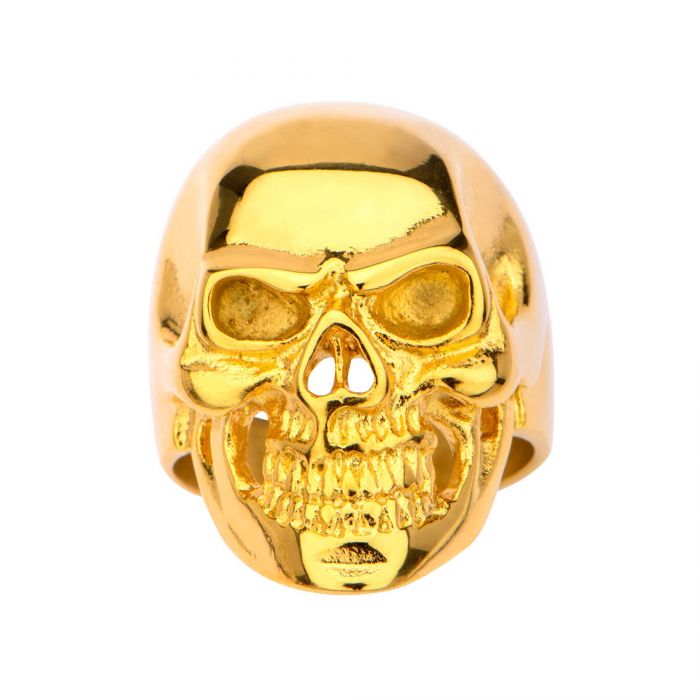Gold Plated Skull Ring