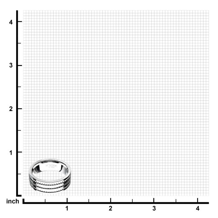 Stainless Steel Modern Ring with Ridges