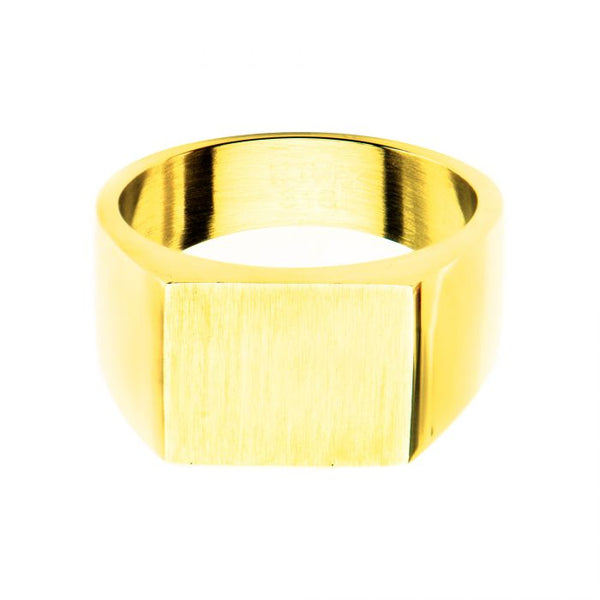 Gold Plated & Engravable Signet Ring