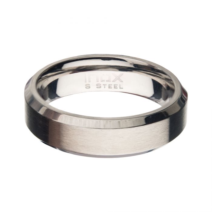 Matte Stainless Steel Beveled Band