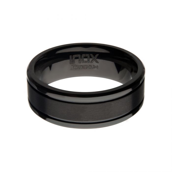 Black Zirconium Brushed Center Ring