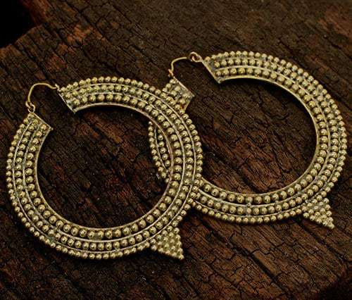 BE009| Tribal Pointed Hoop Baizaar Earrings