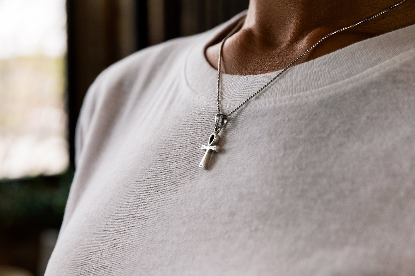 Sterling Silver Egyptian Ankh Necklace