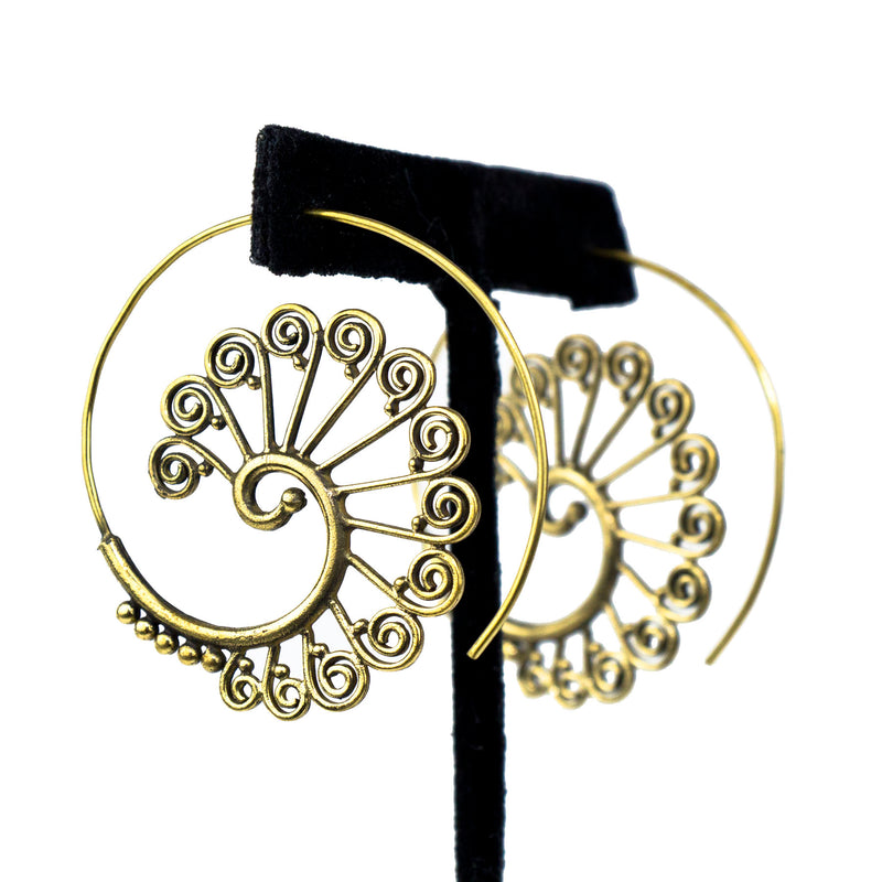 Peacock Spiral Baizaar Earrings - BE061