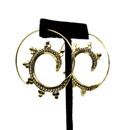 Decorated Snake Spiral Baizaar Earrings