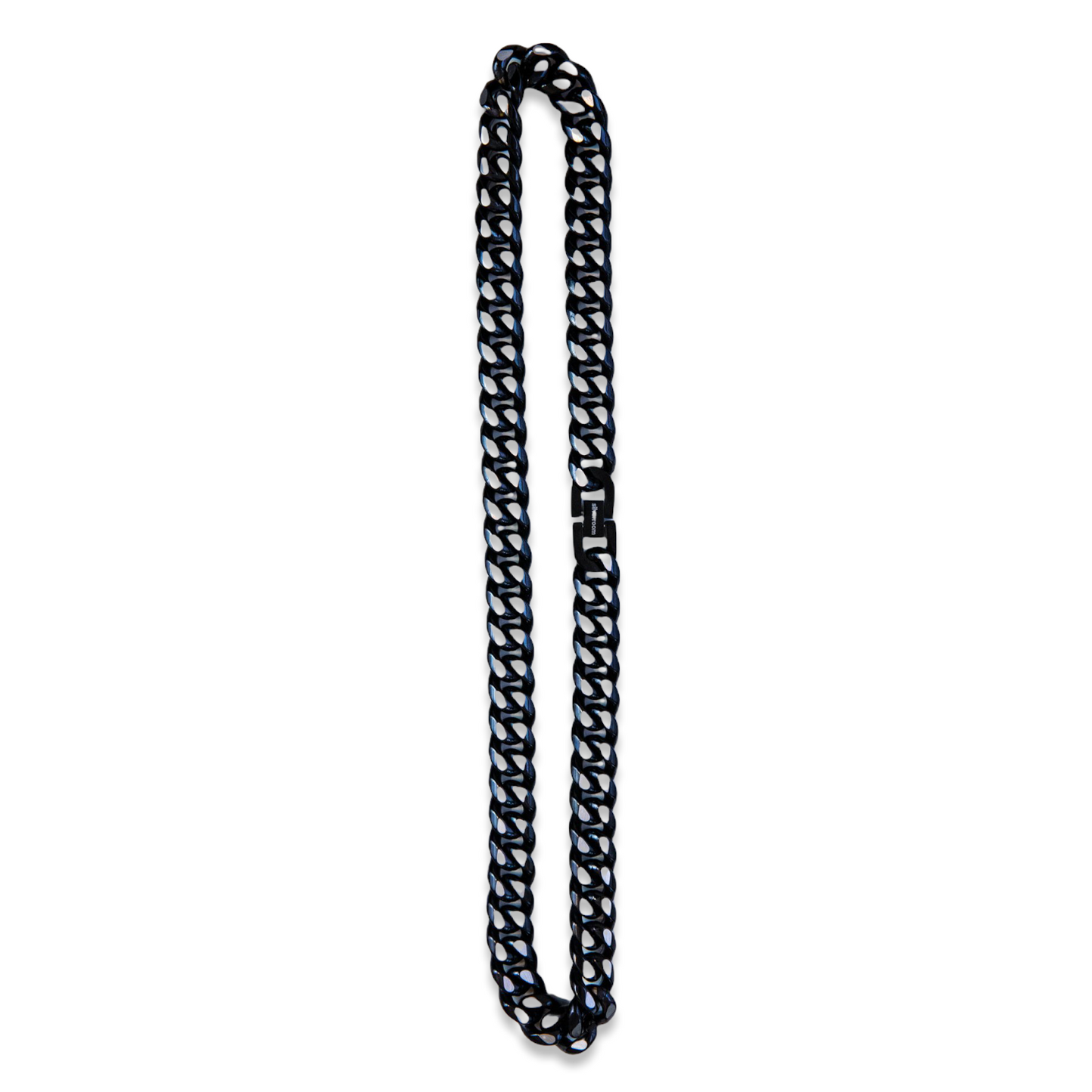 | TSR Stainless Steel | Stainless Steel Cuban Link Necklace - 22” | Black/Silver