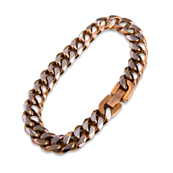 | TSR Stainless Steel | Stainless Steel Cuban 7" Bracelet - Rose Gold Plated