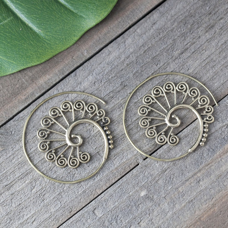 Peacock Spiral Baizaar Earrings - BE061