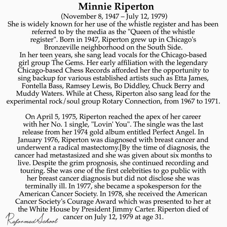 Minnie Riperton - Enamel Pin by Reformed School