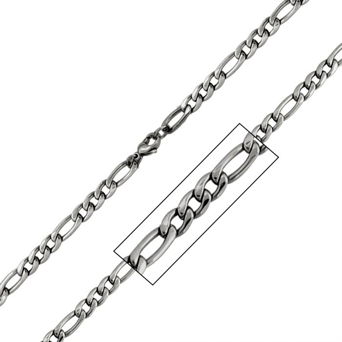 5.6mm Stainless Steel Figaro Chain