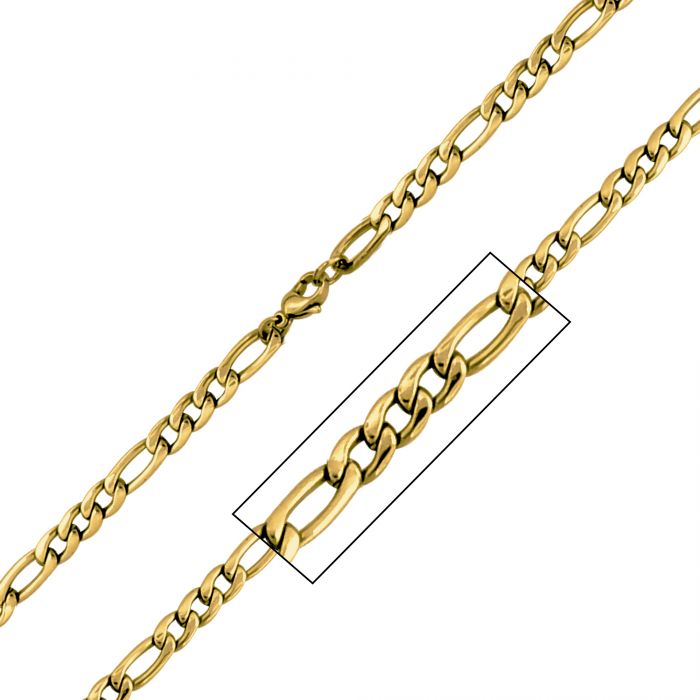 6mm Gold Plated Figaro Chain
