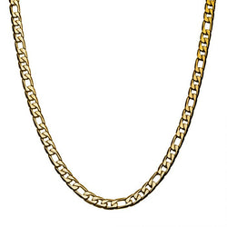 Stainless Steel & Gold IP 7mm Figaro Chain Necklace