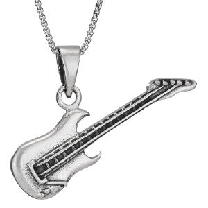 Sterling Silver Guitar Necklace