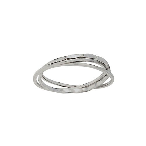 Sterling Silver Triple Hammered Connected Rings