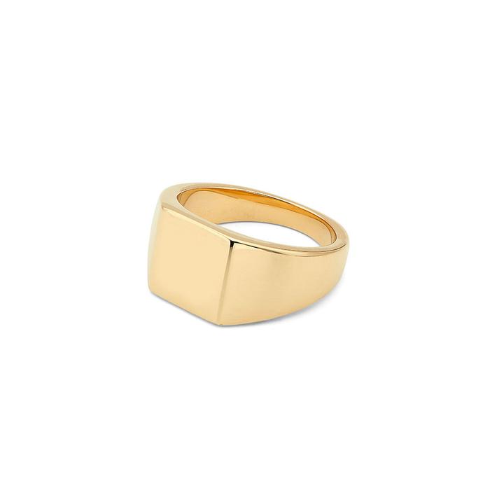 Square Signet Pinky Ring - Gold Plated