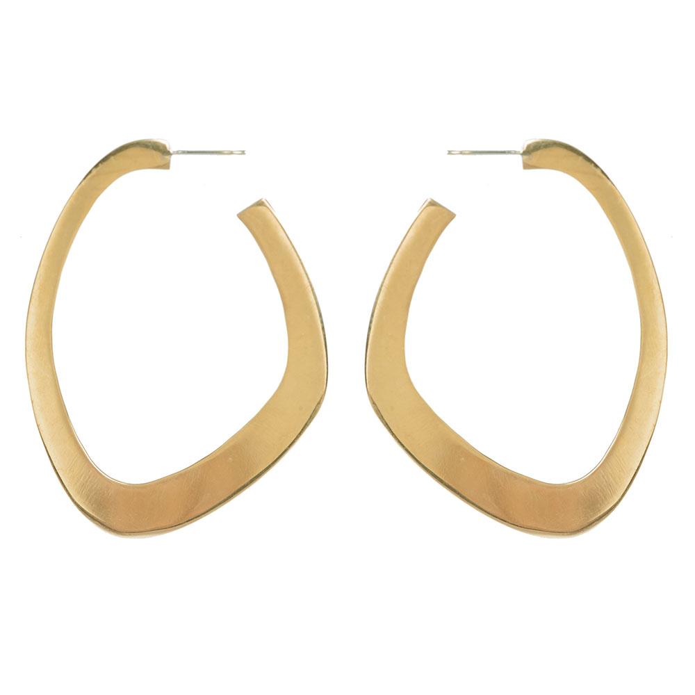 Sabi Flat Hoop Earrings - Gold Plated