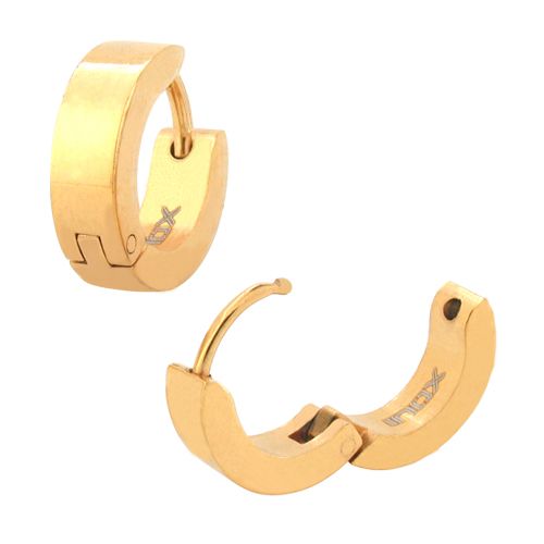Stainless Steel Gold Plated Huggie Earrings