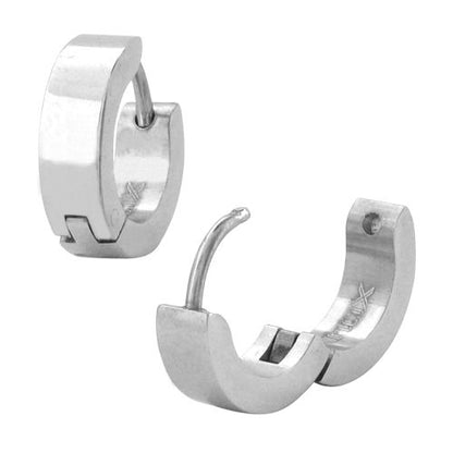Stainless Steel Polished Huggie Earrings