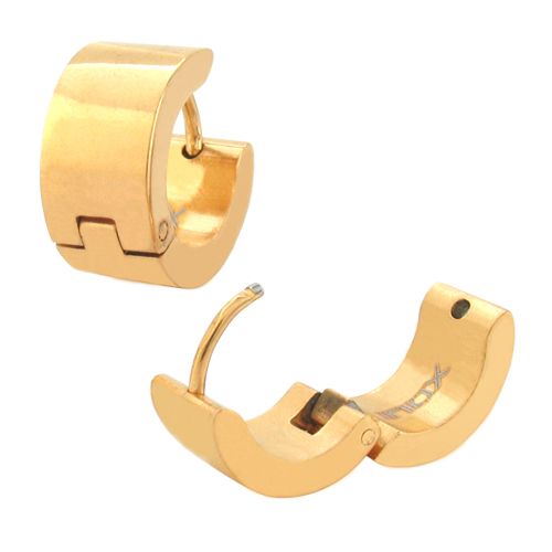 Stainless Steel Gold Plated Huggie Earrings