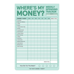 12634 | Where's My Money Weekly Spending Tracker Perforated Pad