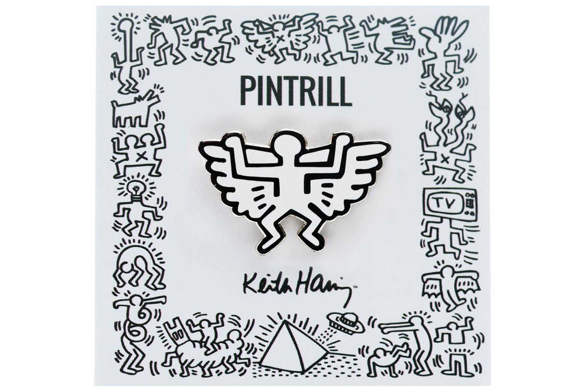 PINTRILL| KEITH HARING - ANGEL PIN (WHITE)